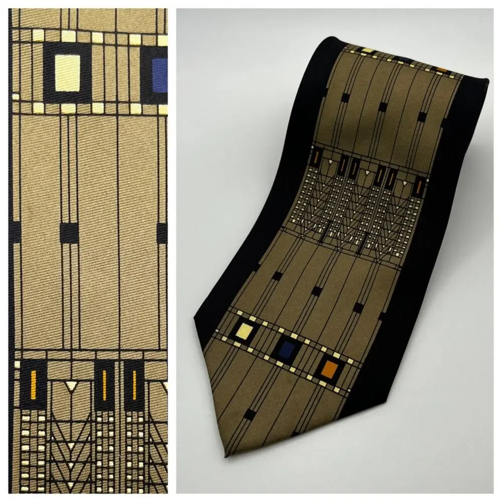 Frank Lloyd Wright Tree of Life Mens Silk Tie Wearable Art - Picture 1 of 7